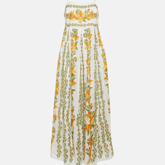 Rachel Zoe Tropical Linen Maxi Dress